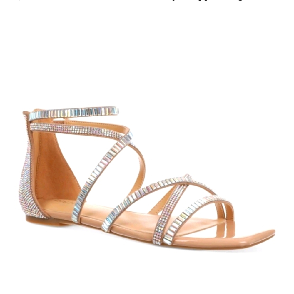 Elegant Strappy Sandals with Rhinestone Embellishments,Thalia Sodi  Size 6.5